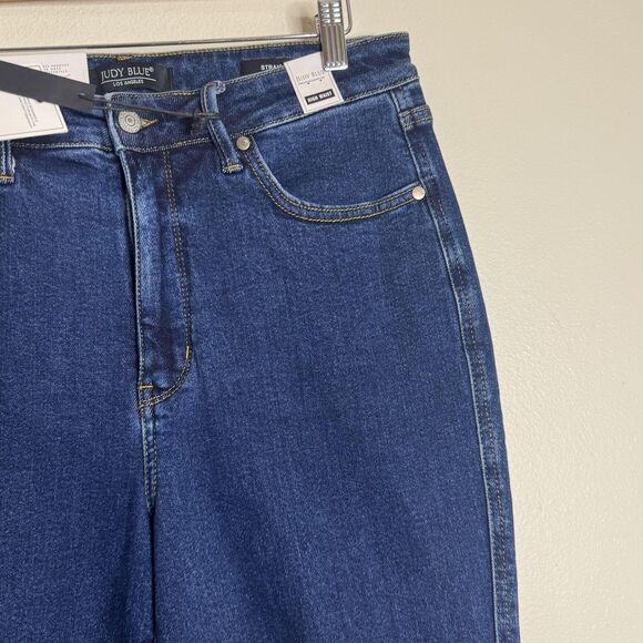Judy Blue Jeans Womens 13/31 Dark Blue High Waist Straight Stretch Denim JB88575 - Picture 5 of 14
